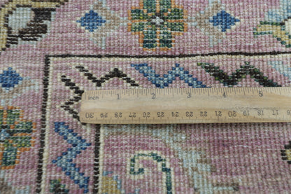 83 x 288 cm | Pink Runner Rug Afghan Hand Knotted Veg Dye Wool carpet