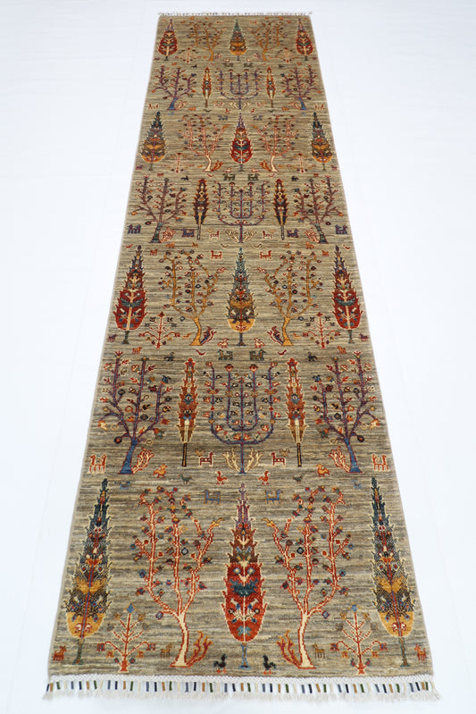 84 x 299 cm | Tree of Life Runner Rug Afghan Hand Knotted Veg Dye Wool carpet