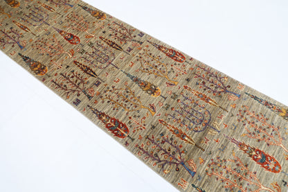 84 x 299 cm | Tree of Life Runner Rug Afghan Hand Knotted Veg Dye Wool carpet