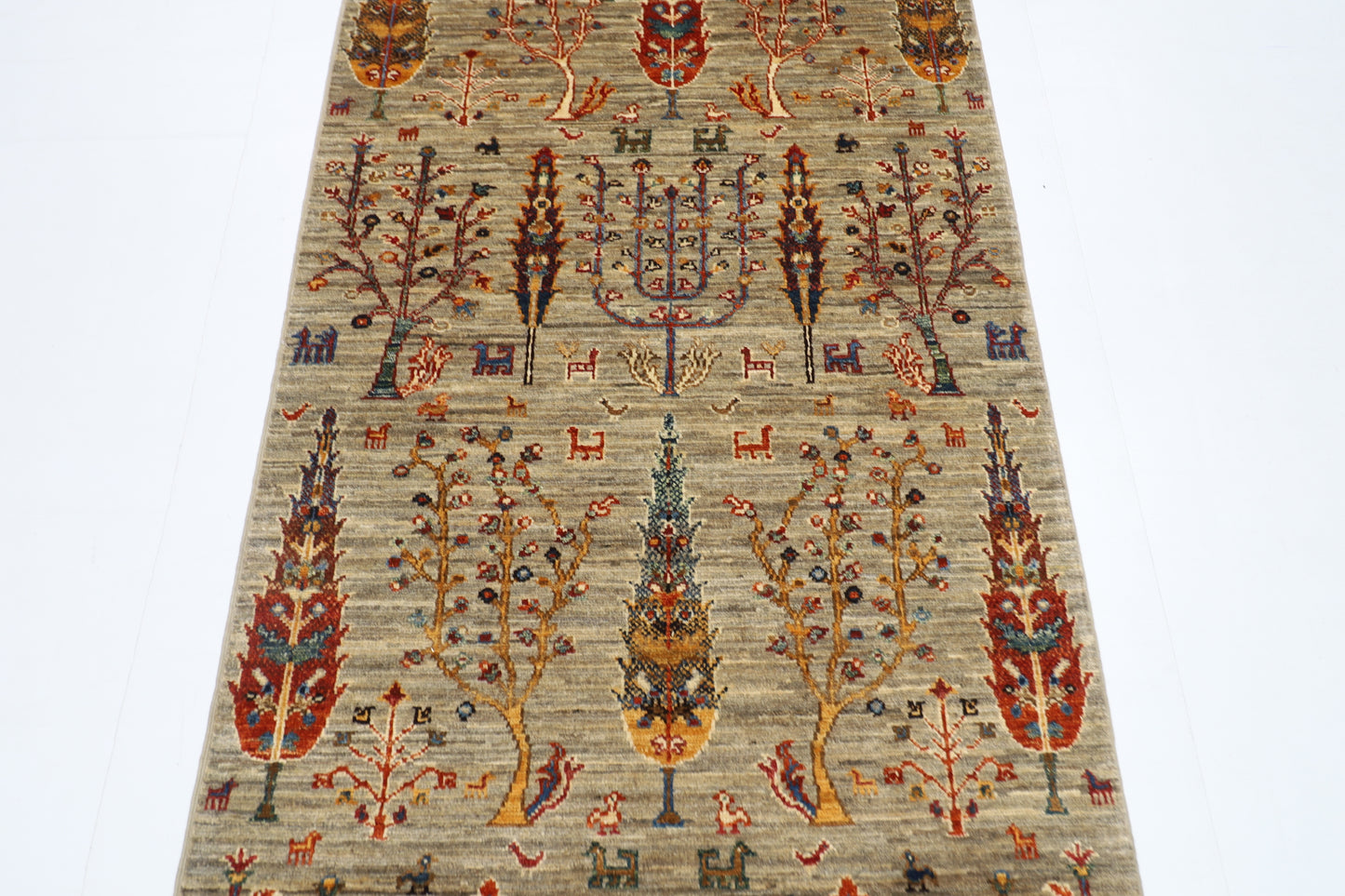 84 x 299 cm | Tree of Life Runner Rug Afghan Hand Knotted Veg Dye Wool carpet