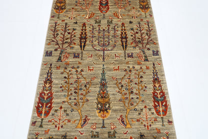 84 x 299 cm | Tree of Life Runner Rug Afghan Hand Knotted Veg Dye Wool carpet