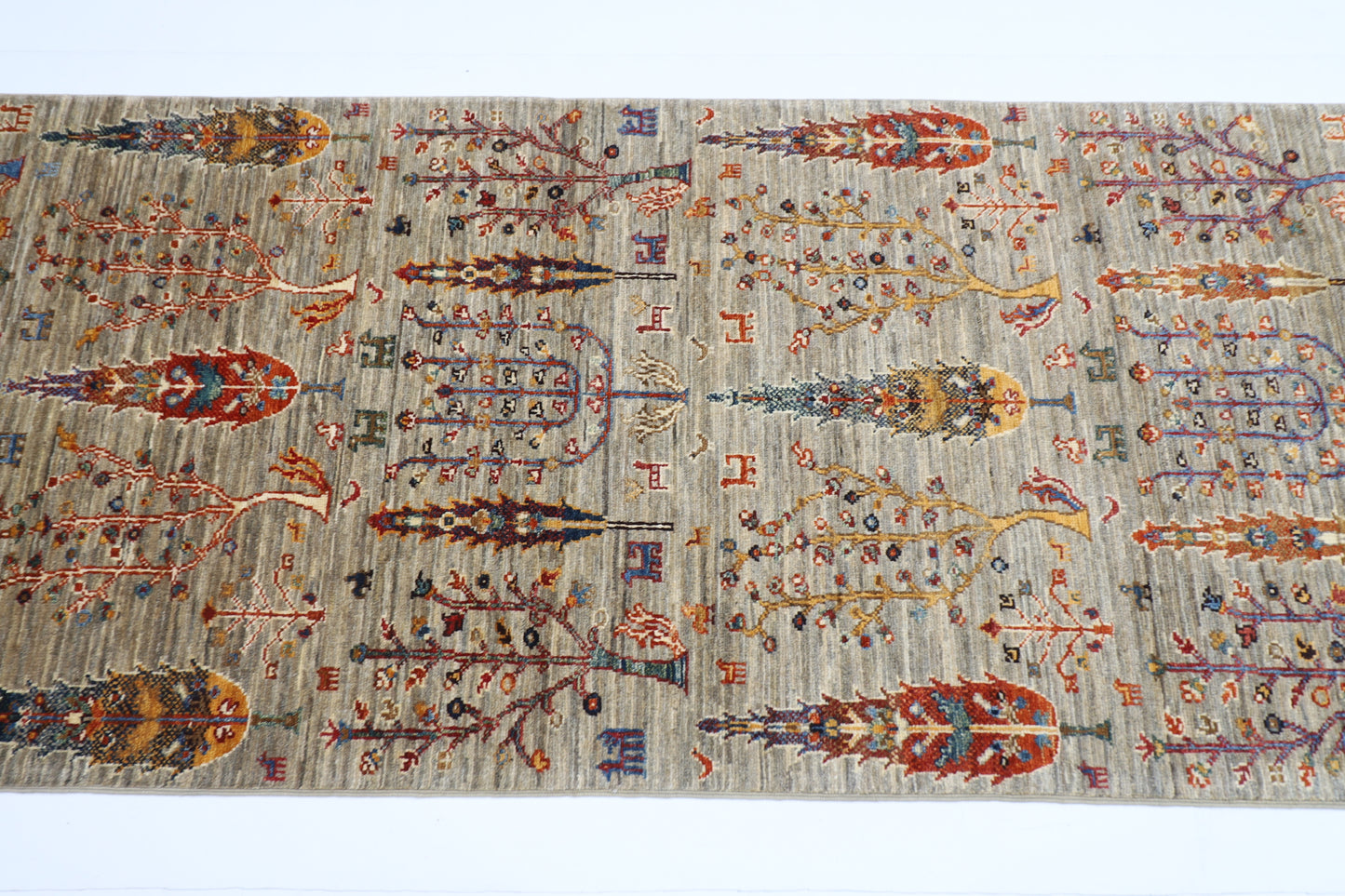 84 x 299 cm | Tree of Life Runner Rug Afghan Hand Knotted Veg Dye Wool carpet