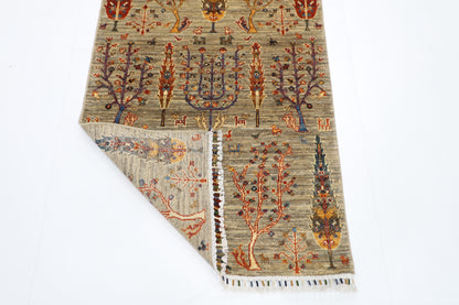 84 x 299 cm | Tree of Life Runner Rug Afghan Hand Knotted Veg Dye Wool carpet