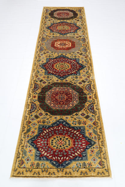 85 x 288 cm | Mamluk Runner Rug Afghan Hand Knotted Veg Dye Wool carpet