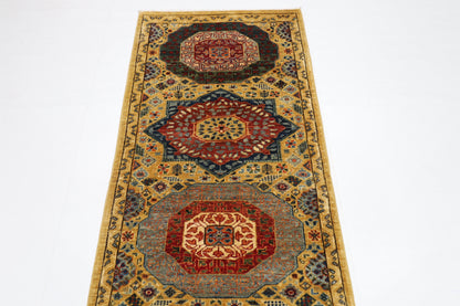 85 x 288 cm | Mamluk Runner Rug Afghan Hand Knotted Veg Dye Wool carpet
