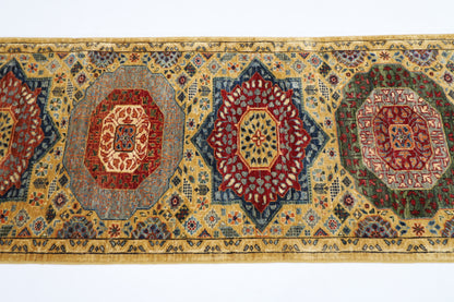 85 x 288 cm | Mamluk Runner Rug Afghan Hand Knotted Veg Dye Wool carpet