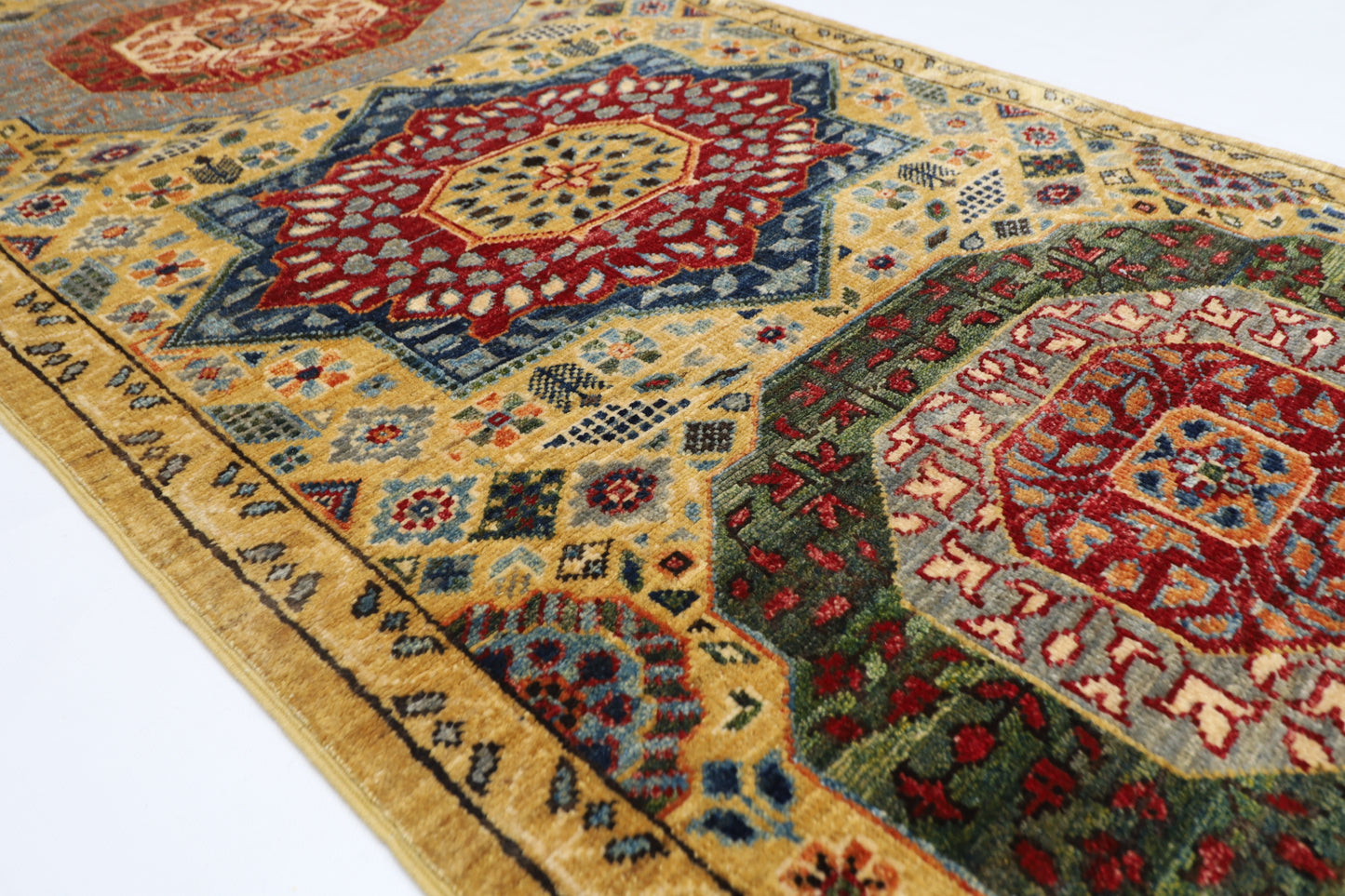 85 x 288 cm | Mamluk Runner Rug Afghan Hand Knotted Veg Dye Wool carpet