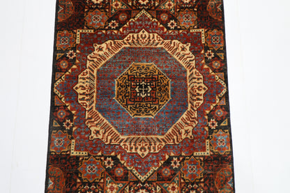 78 x 675 cm | Black Mamluk Runner Rug Afghan Hand Knotted Veg Dye Wool carpet