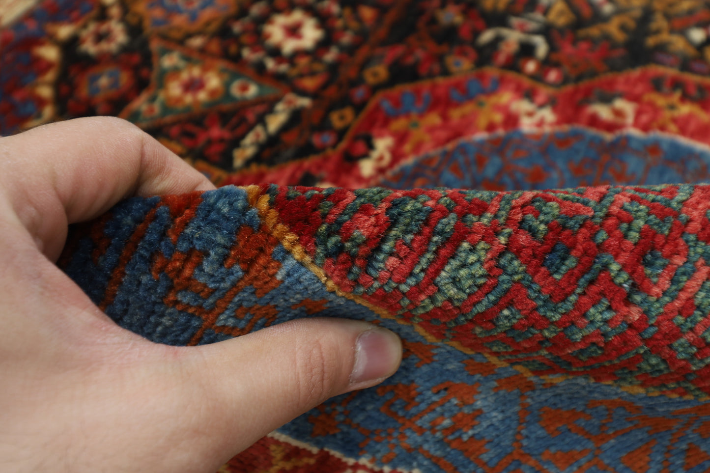 78 x 675 cm | Black Mamluk Runner Rug Afghan Hand Knotted Veg Dye Wool carpet