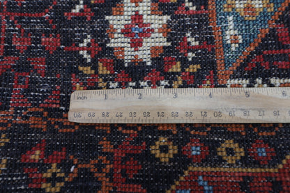 78 x 675 cm | Black Mamluk Runner Rug Afghan Hand Knotted Veg Dye Wool carpet