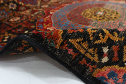 77 x 674 cm | Black Mamluk Runner Rug Afghan Hand Knotted Veg Dye Wool carpet