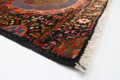 77 x 674 cm | Black Mamluk Runner Rug Afghan Hand Knotted Veg Dye Wool carpet