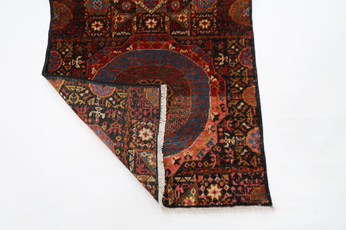 77 x 674 cm | Black Mamluk Runner Rug Afghan Hand Knotted Veg Dye Wool carpet