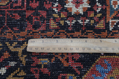 77 x 674 cm | Black Mamluk Runner Rug Afghan Hand Knotted Veg Dye Wool carpet