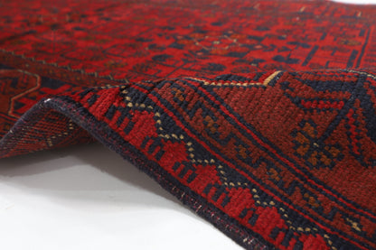 85 x 202 cm | Red Runner Rug Afghan Hand Knotted Veg Dye Wool carpet