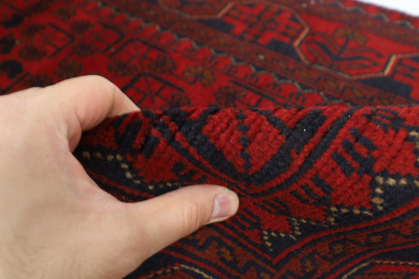 85 x 202 cm | Red Runner Rug Afghan Hand Knotted Veg Dye Wool carpet