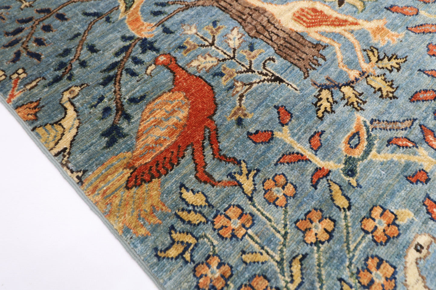 82 x 125 cm | Birds Rug Afghan Hand Knotted Veg Dye Wool carpet