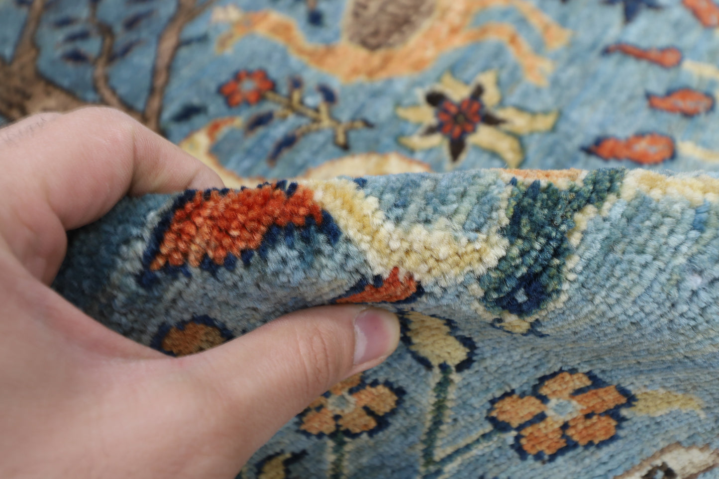 82 x 125 cm | Birds Rug Afghan Hand Knotted Veg Dye Wool carpet