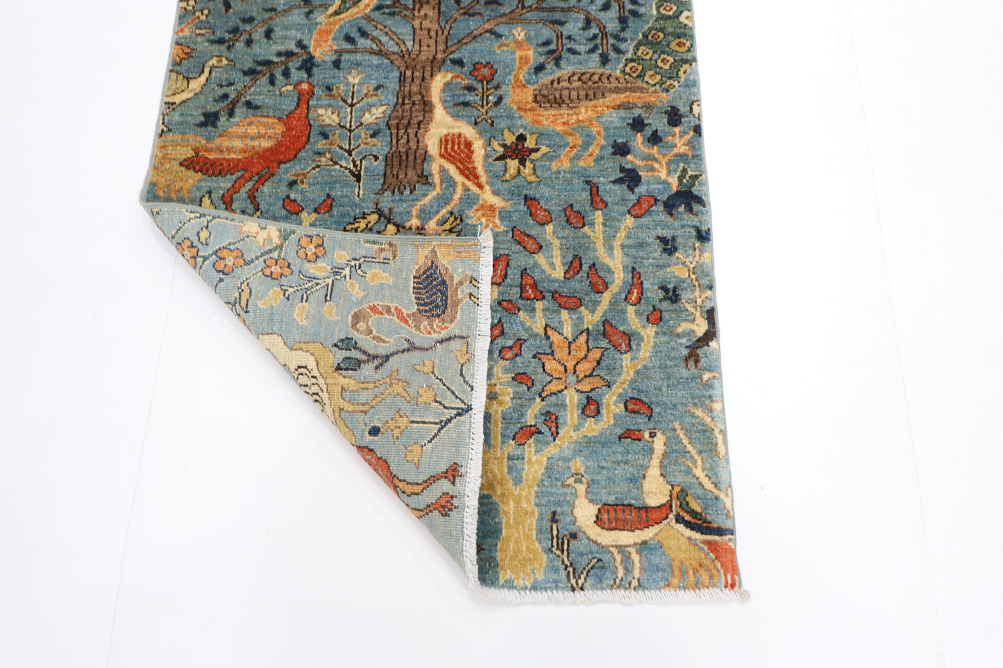 82 x 125 cm | Birds Rug Afghan Hand Knotted Veg Dye Wool carpet