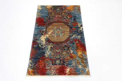 78 x 120 cm | Abstract Mamluk Rug Afghan Hand Knotted Veg Dye Wool carpet