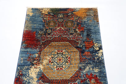 78 x 120 cm | Abstract Mamluk Rug Afghan Hand Knotted Veg Dye Wool carpet