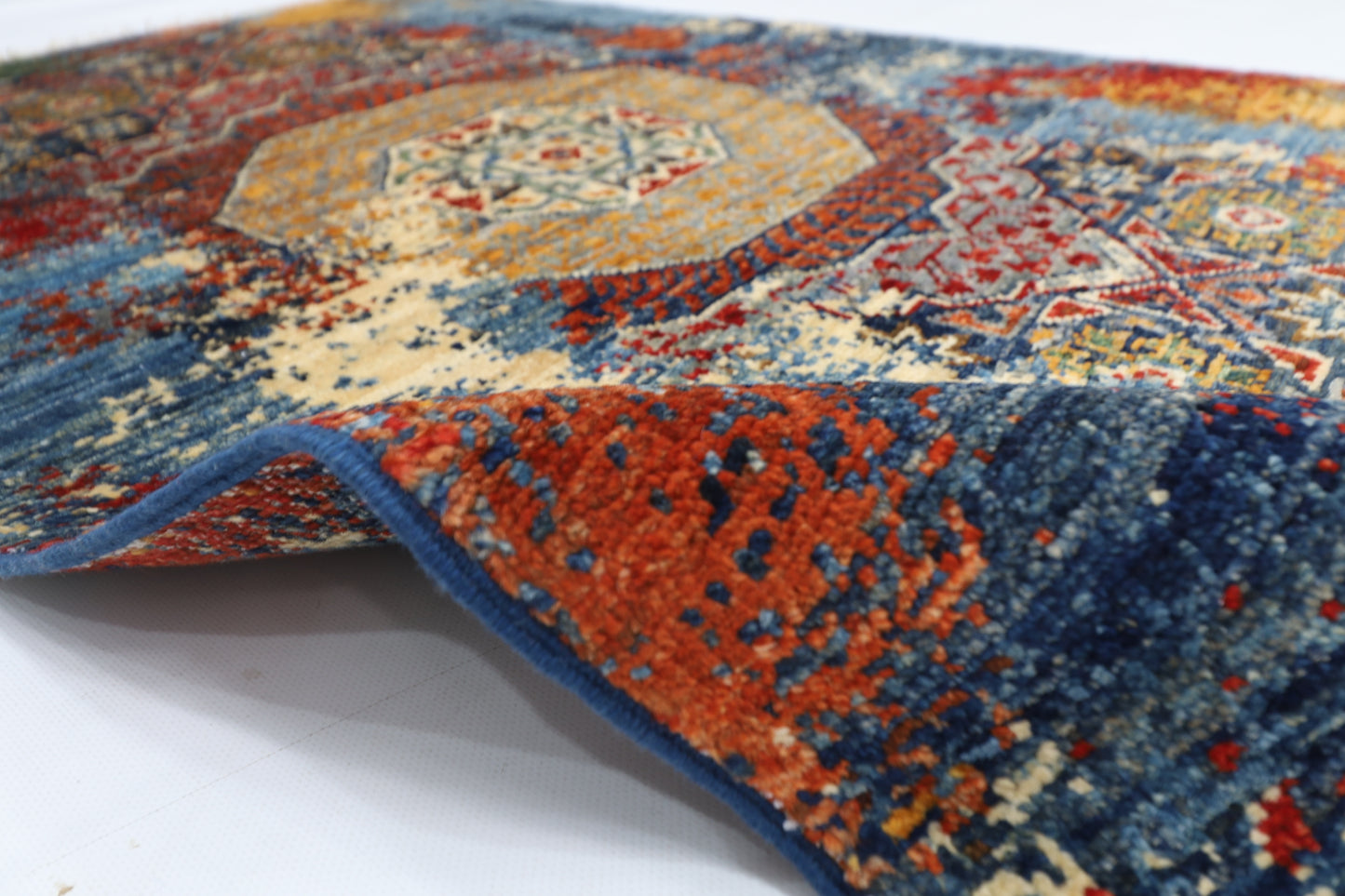 78 x 120 cm | Abstract Mamluk Rug Afghan Hand Knotted Veg Dye Wool carpet