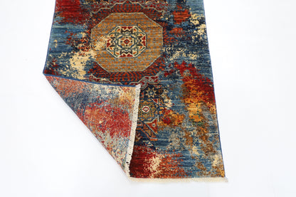 78 x 120 cm | Abstract Mamluk Rug Afghan Hand Knotted Veg Dye Wool carpet