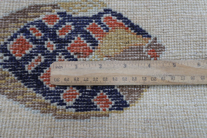 82 x 123 cm | Fish Party Rug Afghan Hand Knotted Veg Dye Wool carpet