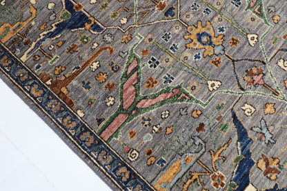 94 x 157 cm | Grey Rug Afghan Hand Knotted Veg Dye Wool carpet