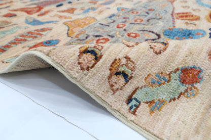 100 x 150 cm | Fish Party Rug Afghan Hand Knotted Veg Dye Wool carpet
