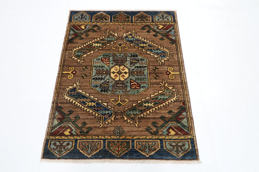 89 x 118 cm | Tribal Rug Afghan Hand Knotted Veg Dye Wool carpet