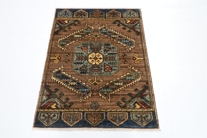 89 x 118 cm | Tribal Rug Afghan Hand Knotted Veg Dye Wool carpet