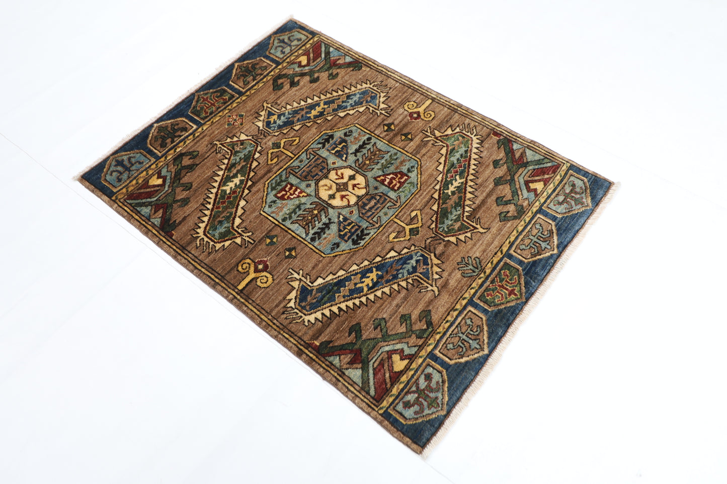 89 x 118 cm | Tribal Rug Afghan Hand Knotted Veg Dye Wool carpet