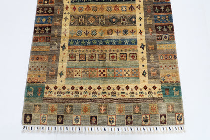 97 x 147 cm | Gabbeh Rug Afghan Hand Knotted Veg Dye Wool carpet