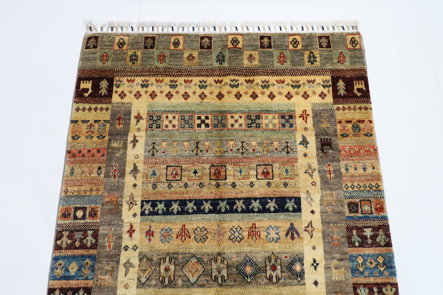 97 x 147 cm | Gabbeh Rug Afghan Hand Knotted Veg Dye Wool carpet