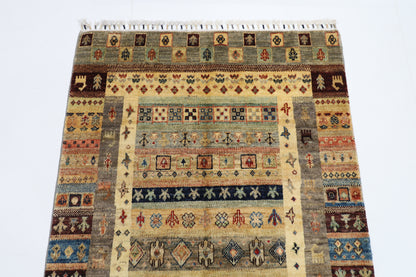 97 x 147 cm | Gabbeh Rug Afghan Hand Knotted Veg Dye Wool carpet