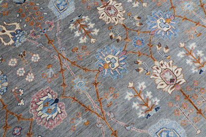 303 x 428 cm | Gray Bidjar Afghan Tribal Hand Knotted Wool Carpet