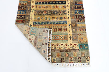 97 x 147 cm | Gabbeh Rug Afghan Hand Knotted Veg Dye Wool carpet