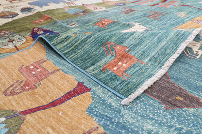 298 x 350 cm | Animal Paradise Afghan Tribal Hand Knotted Carpet