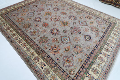 277 x 361 cm | Kazak Afghan Tribal Hand Knotted Wool Carpet