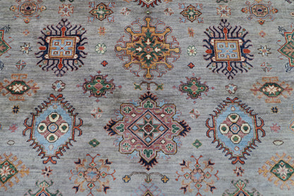 277 x 361 cm | Kazak Afghan Tribal Hand Knotted Wool Carpet