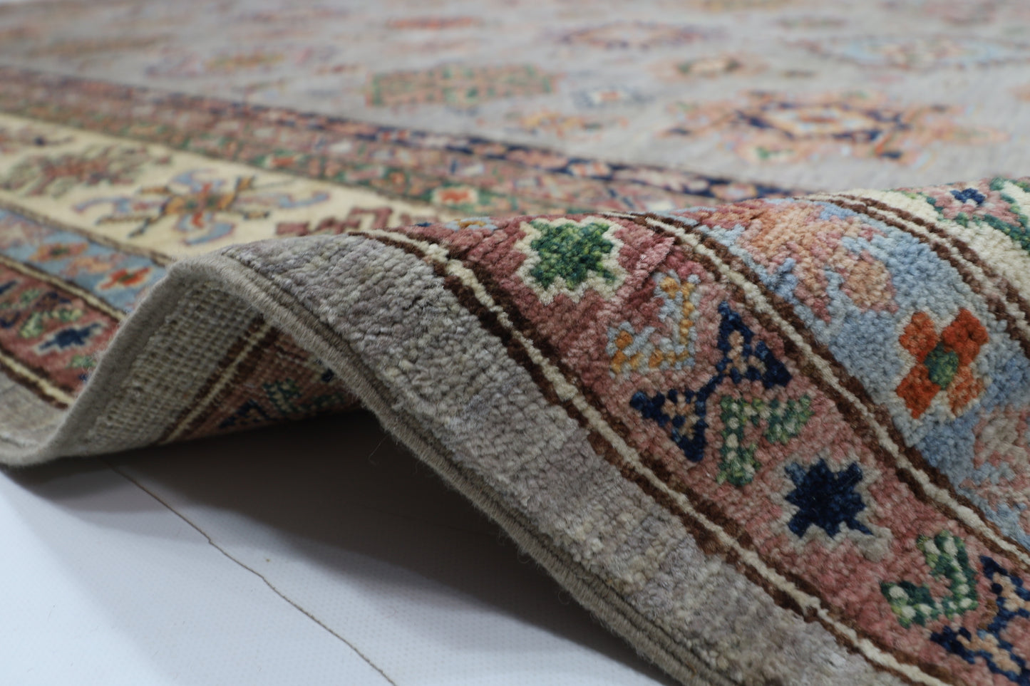 277 x 361 cm | Kazak Afghan Tribal Hand Knotted Wool Carpet