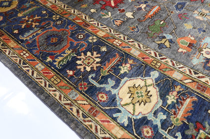 279 x 374 cm | Grey Afghan Tribal Hand Knotted Carpet
