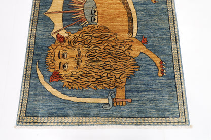 105 x 152 cm | Lion Rug Afghan Hand Knotted Veg Dye Wool carpet