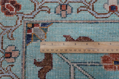 305 x 409 cm | Sultani Turquoise Afghan Tribal Hand Knotted Wool Carpet