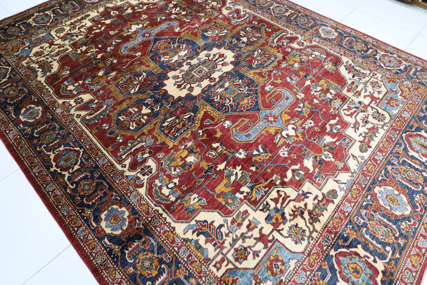 272 x 360 cm | Heriz Afghan Tribal Hand Knotted Carpet