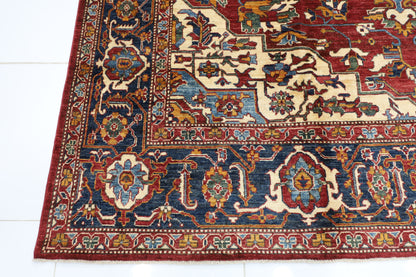 272 x 360 cm | Heriz Afghan Tribal Hand Knotted Carpet