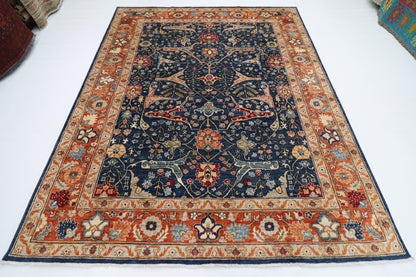 244 x 298 cm | Bidjar Navy Afghan Tribal Hand Knotted Wool Carpet