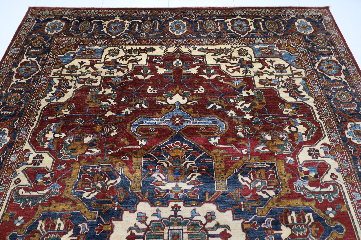 272 x 360 cm | Heriz Afghan Tribal Hand Knotted Carpet