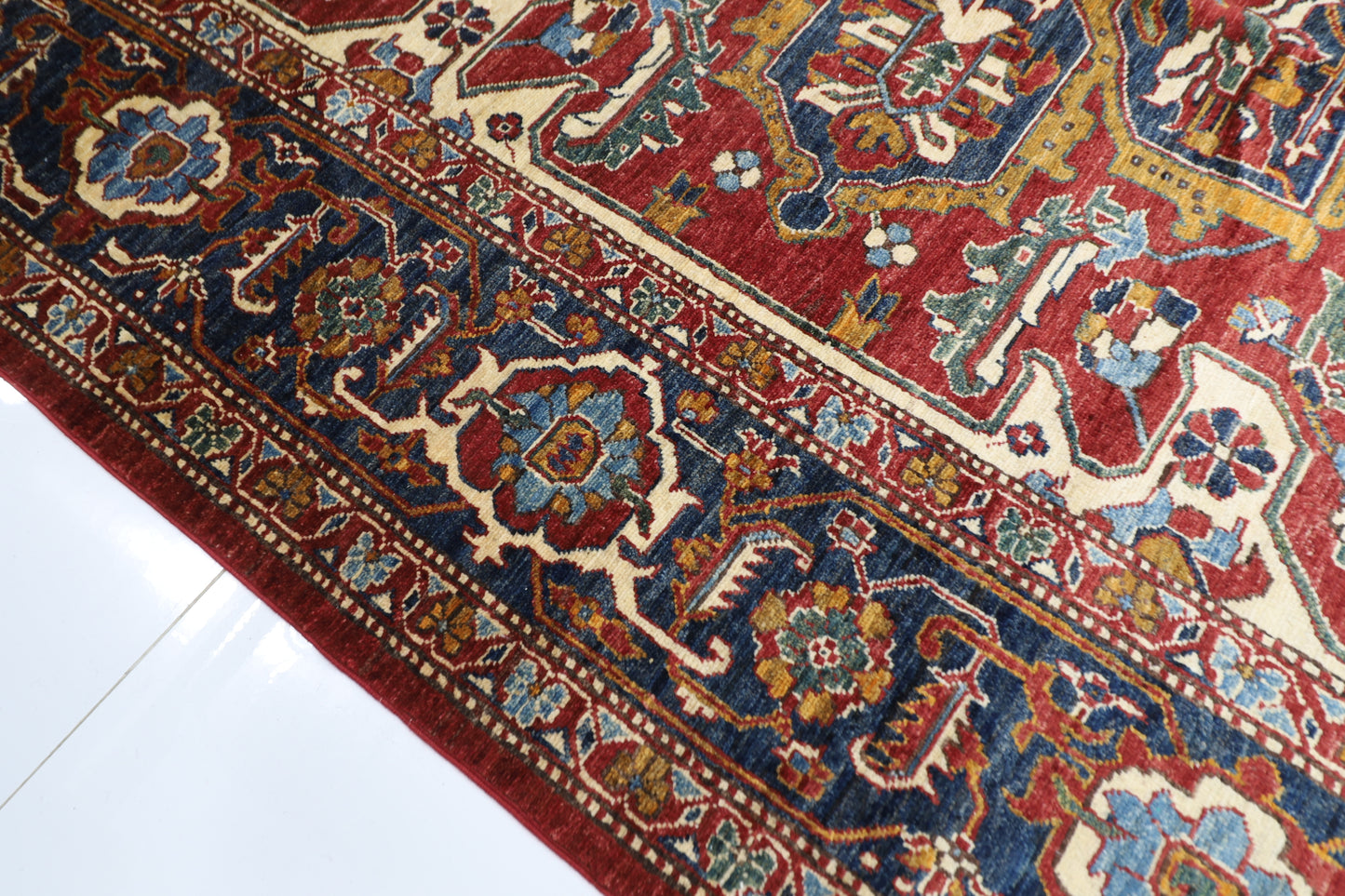 272 x 360 cm | Heriz Afghan Tribal Hand Knotted Carpet